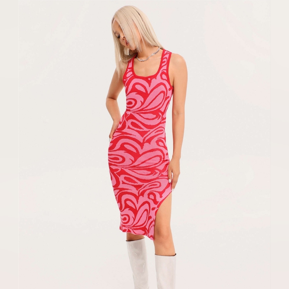 NWT MICAS Square neck backless knitted Dress -size medium
